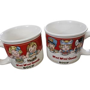 Campbell's ICONIC  Kids Soup Bowls Cups Mugs By Westwood Vintage 1993